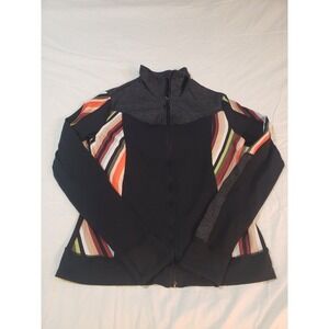 Trina Turk Recreation Womens Zip Up Jacket Black S Long Sleeve Pockets Collared